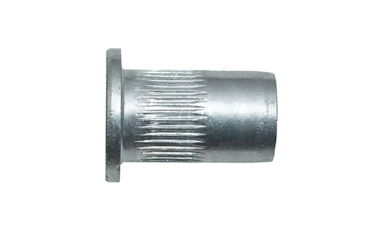 Заклепка резьбовая, цилиндрический бортик, с насечкой ст
