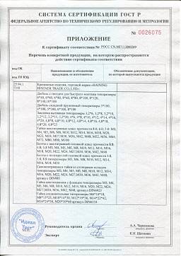 Сертификат на Дюбель-гвоздь «гриб» 6